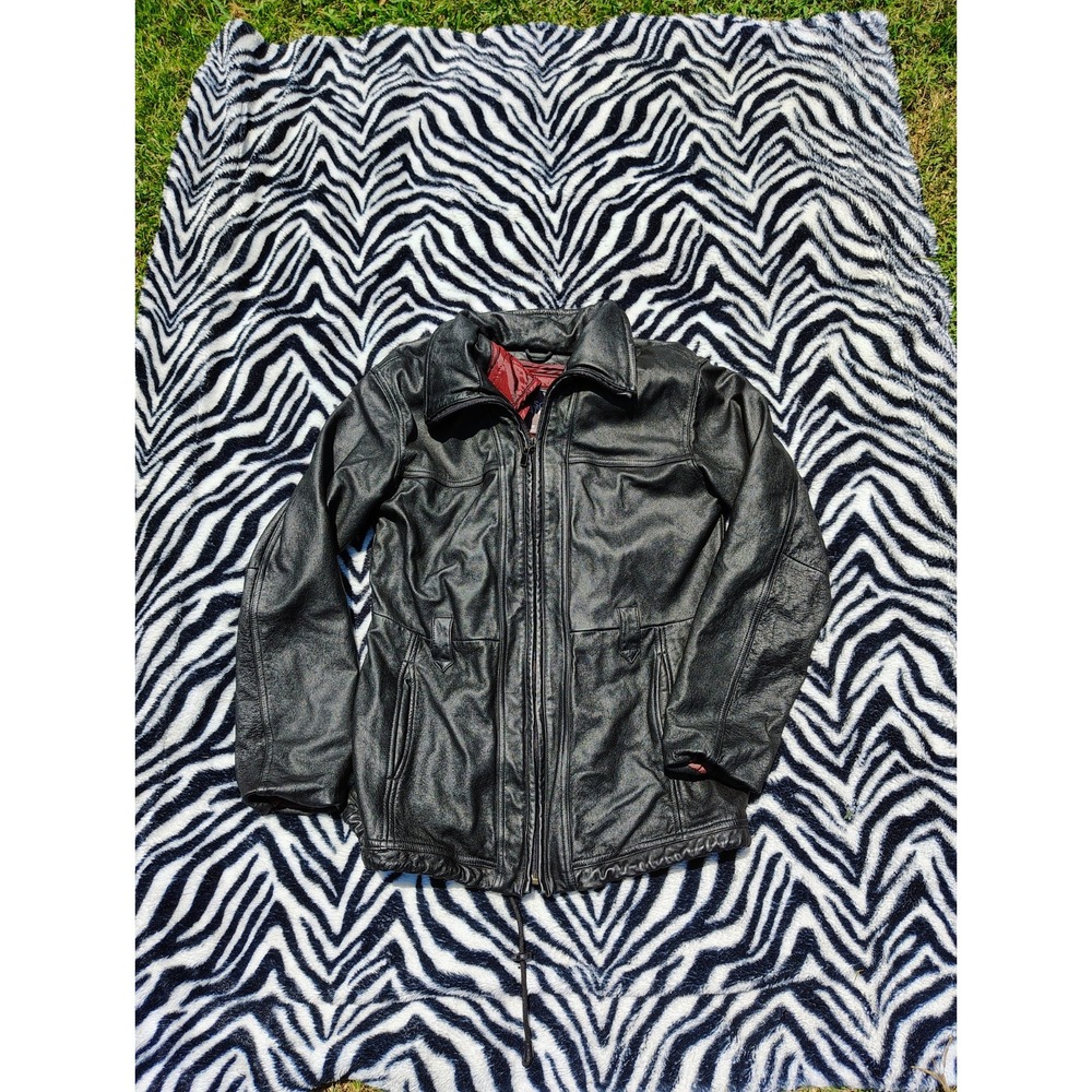Wilsons Black Leather Moto Jacket Women's Med‎ Maxima Racer Motorcycle Vintage